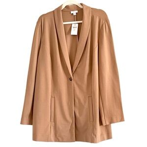 J. Jill Women's Ponte Jersey Camel Blazer Cardigan XL Petite